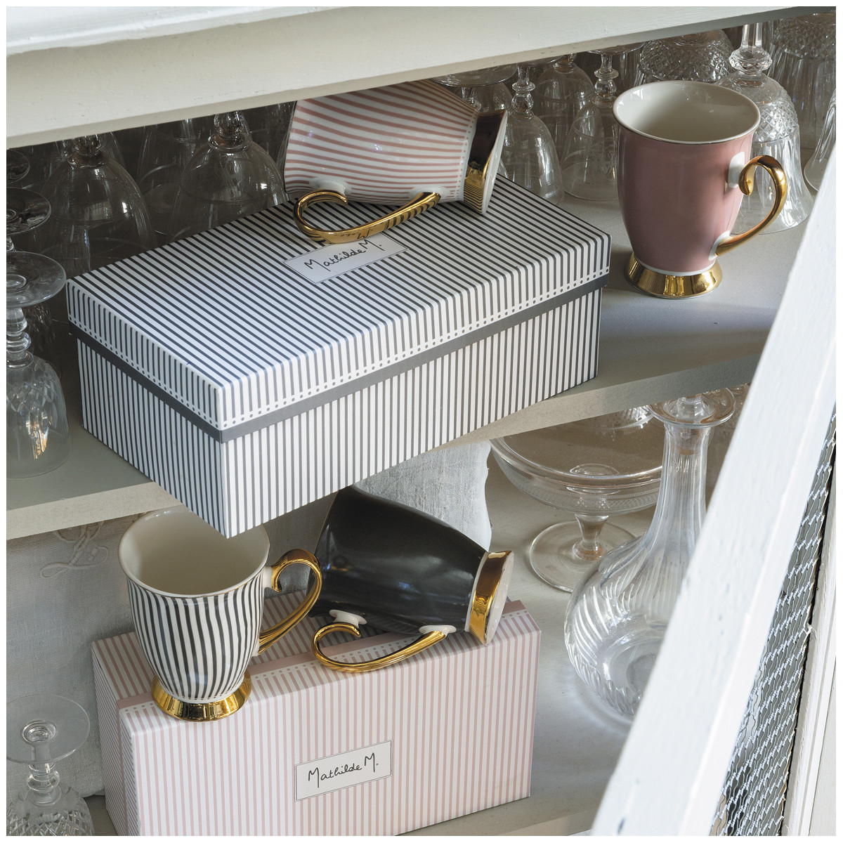 COFFRET DE 2 MUGS MME RECAMIER ROSE
