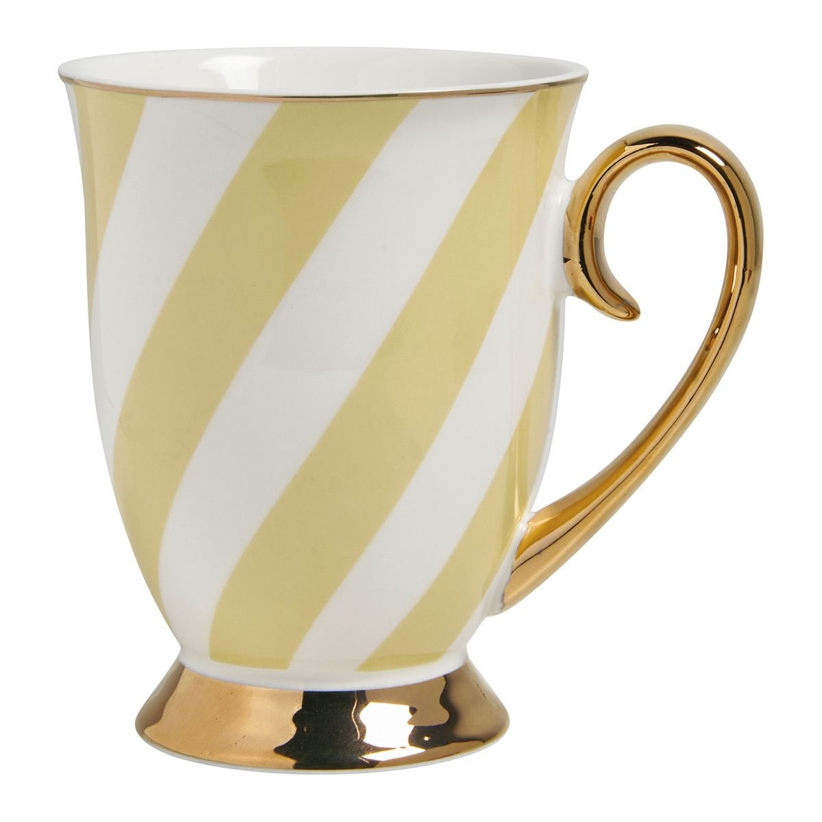 MUG MME DE RECAMIER RAYURE  PASTEL JAUNE 