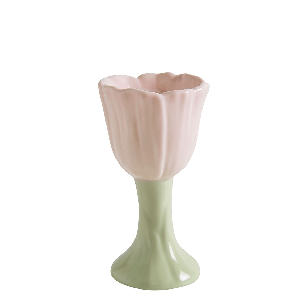 COQUETIER SUR PIED TULIPE EN GRÈS ROSE CLAIR DIA