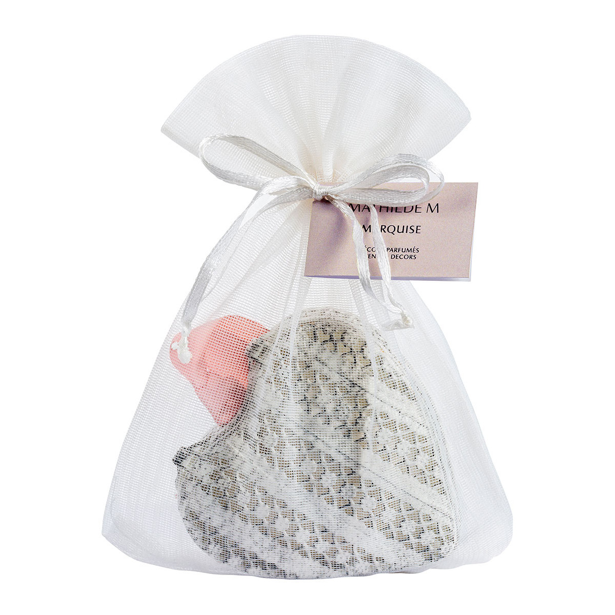 BOITE CŒUR EN MÉTAL AJOURÉ AVEC DÉCOR PARFUMÉ - MARQUISE 