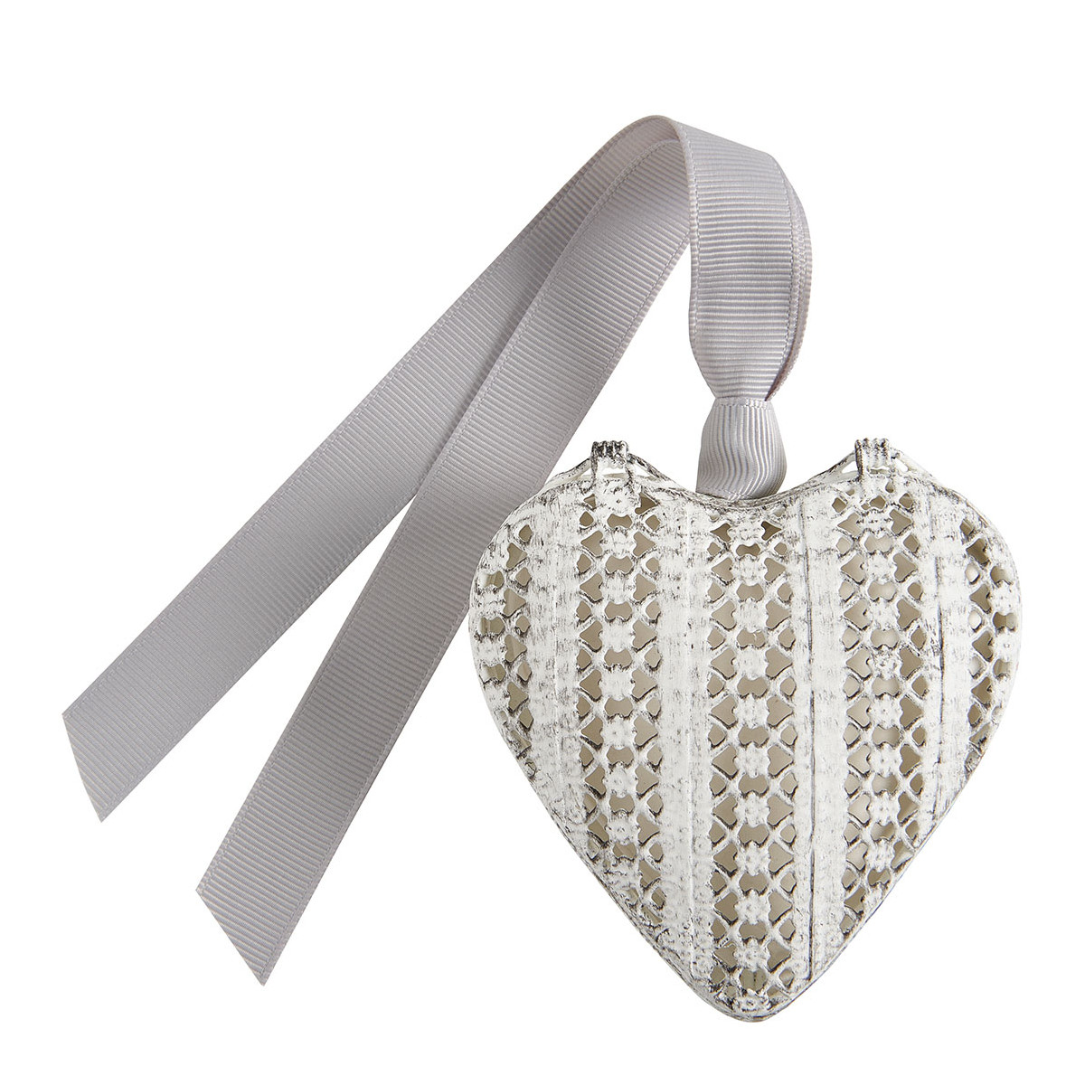BOITE CŒUR EN MÉTAL AJOURÉ AVEC DÉCOR PARFUMÉ - FLEUR DE COTON