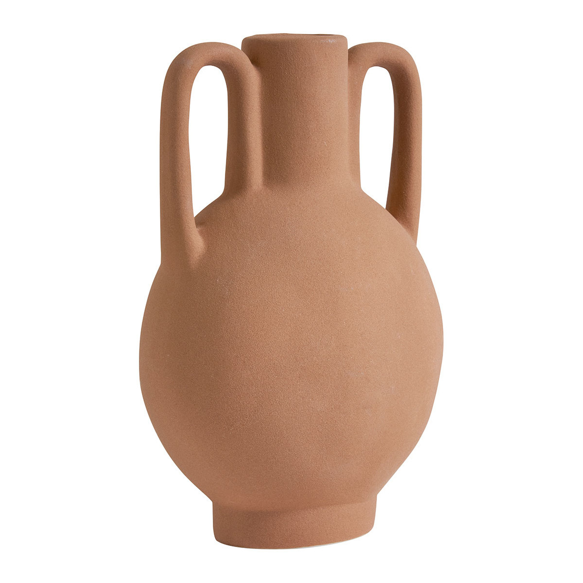 VASE DECORATIF AMPHORE EN CERAMIQUE TERACOTTA MAT